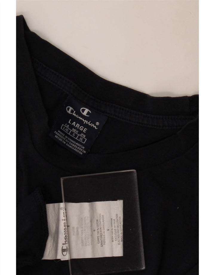 Ανδρικό γραφικό T-shirt CHAMPION Top Large Navy Blue από βαμβάκι