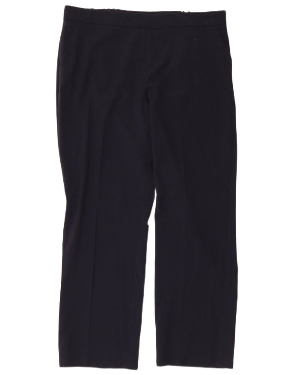 Marks & Spencer Womens Slim Casual Trousers UK 16 Large W36 L28 Navy Blue