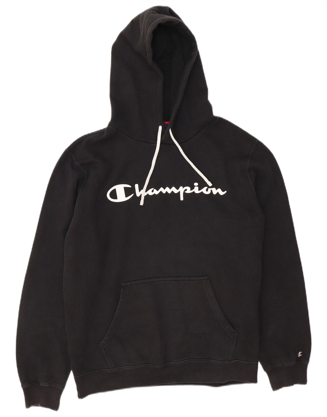 Champion Mens Graphic Hoodie Jumper Large Black