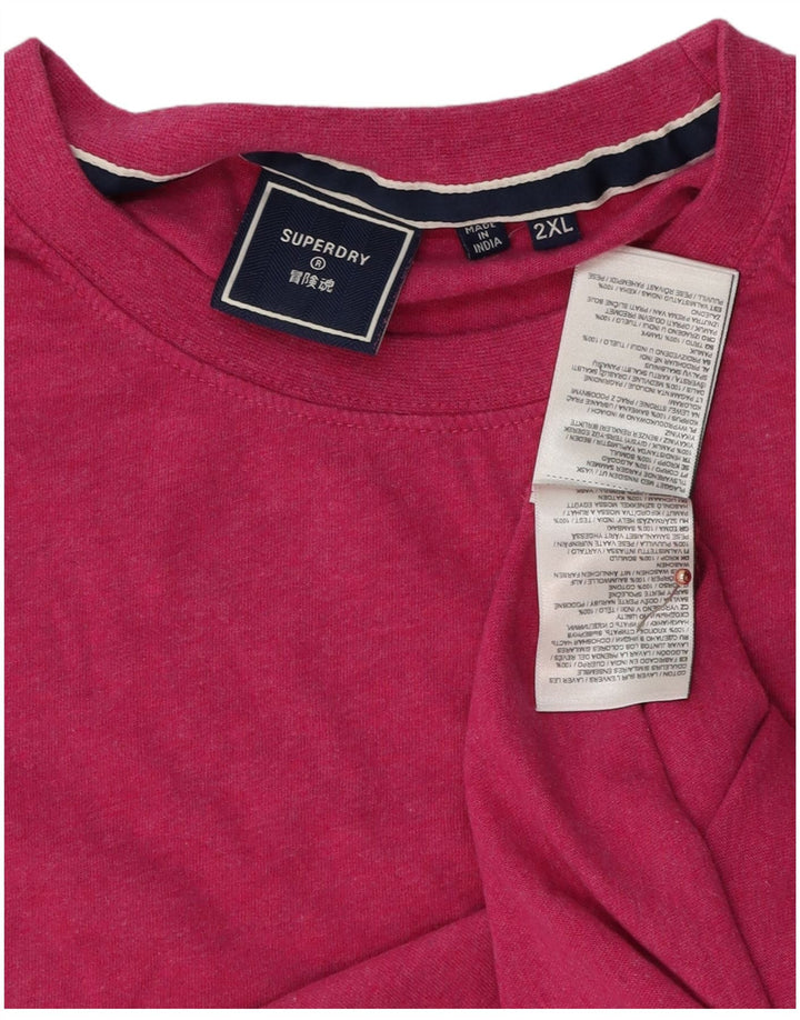 Ανδρικό T-Shirt SUPERDRY Top 2XL Ροζ Βαμβακερό