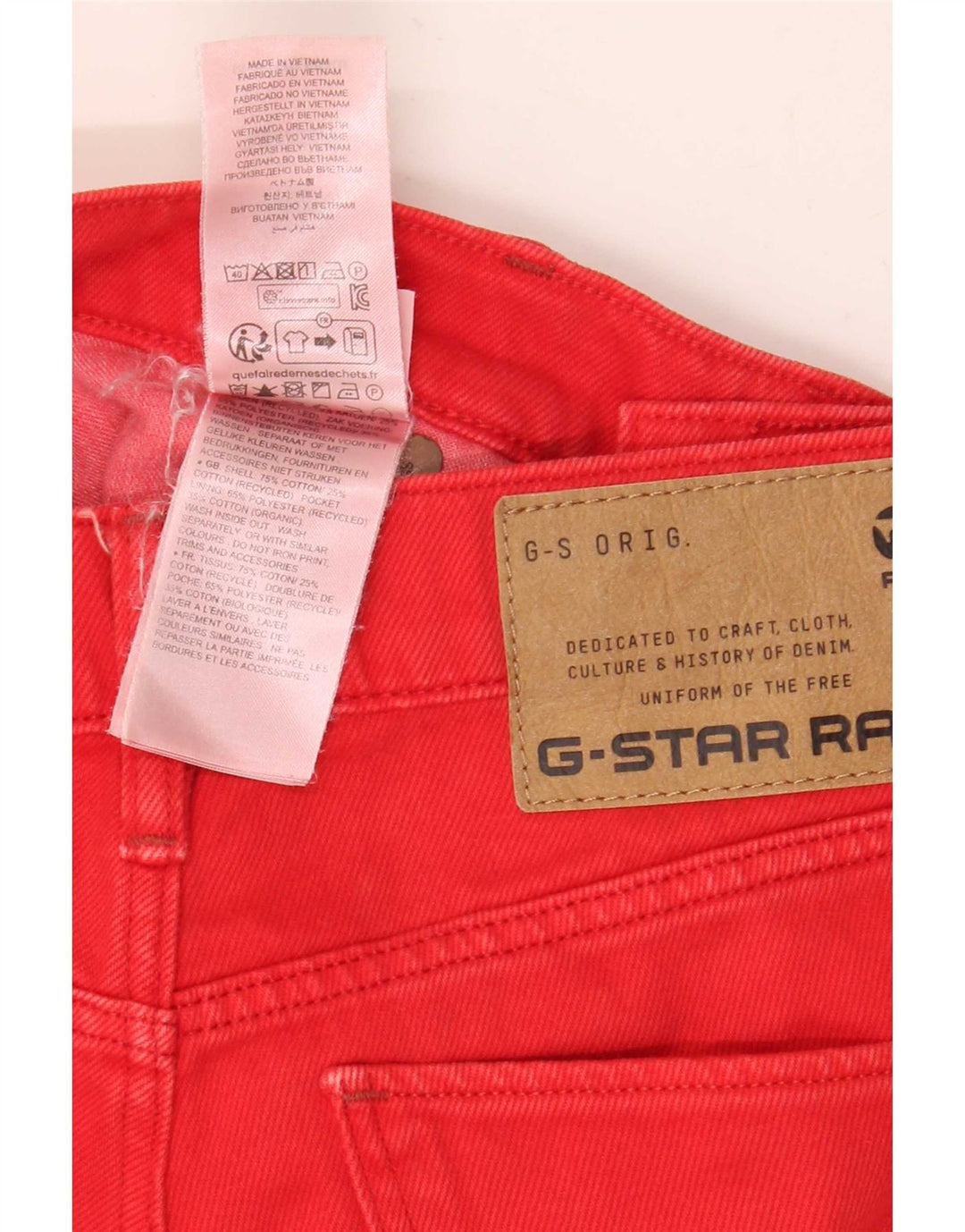 Ανδρικό τζιν G-Star 3D Arc Cropped W25 L25 κόκκινο βαμβακερό