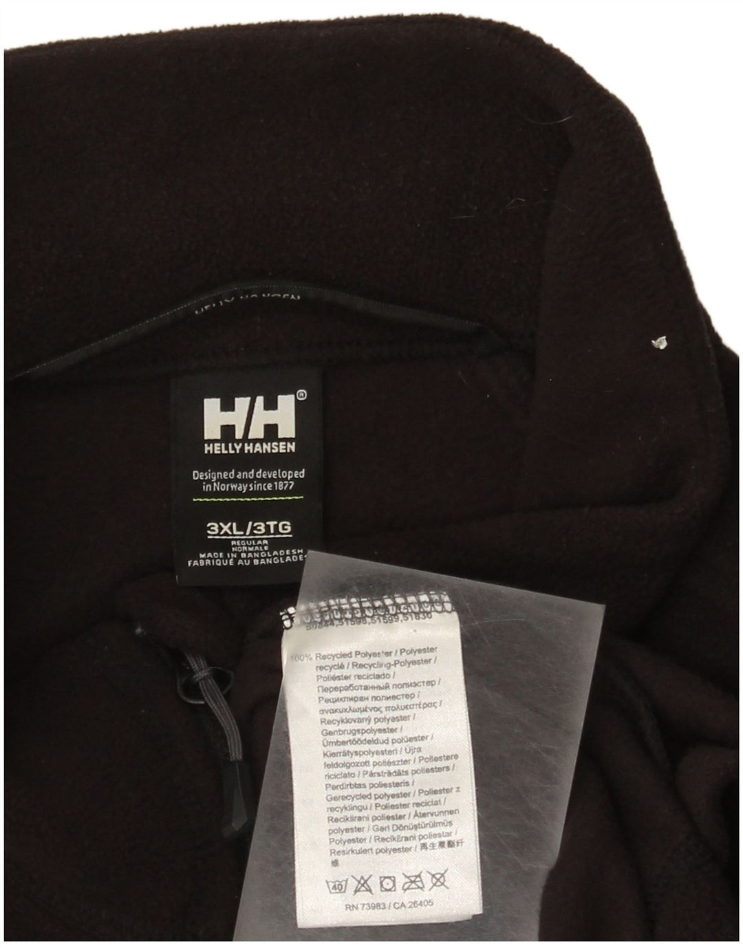 Helly Hansen Ανδρικό φερμουάρ με φερμουάρ Fleece Jumper 3XL μαύρο πολυεστέρα