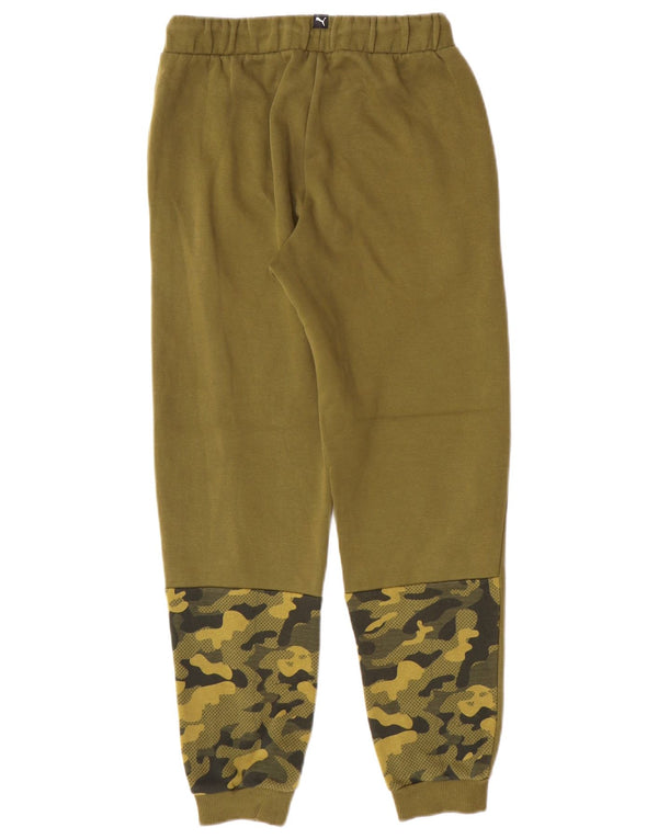Puma Boys Tracksuit Trousers Joggers 11-12 Years Khaki Camouflage Cotton