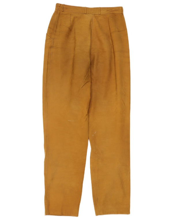 Vintage γυναικείο ψηλόμεσο δερμάτινο παντελόνι IT 42 Medium W26 L30 Beige