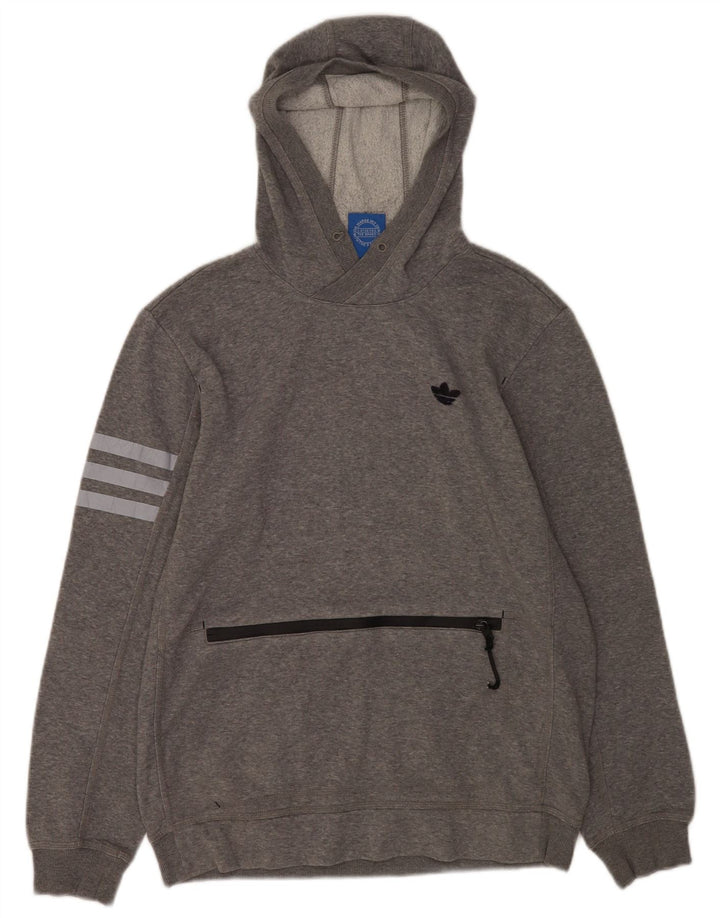 Ανδρικό φούτερ Adidas, μεσαίο γκρι βαμβακερό