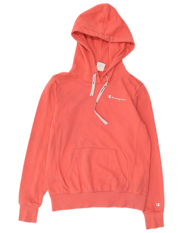 Champion Womens Hoodie Jumper UK 10 Small Pink Cotton