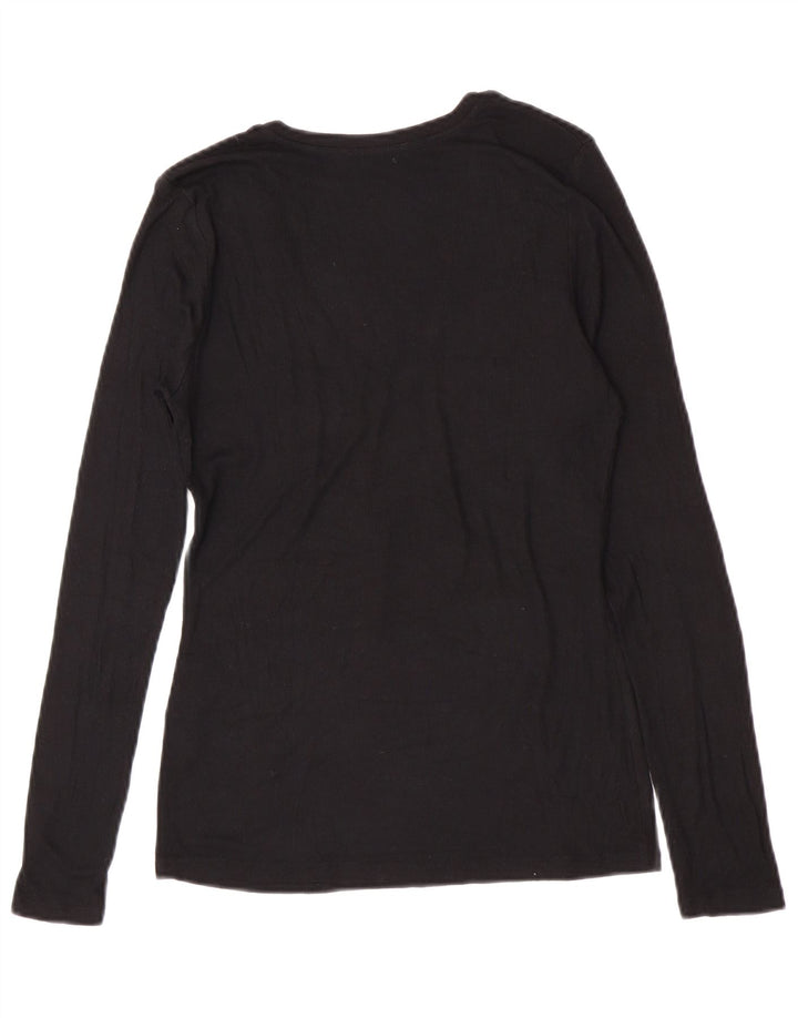 Zara γυναικείο τοπ μακρυμάνικο UK 14 Large Black Modal