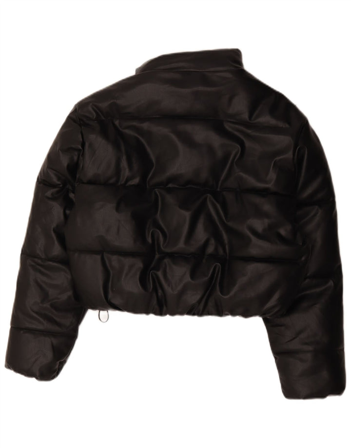 Zara Γυναικείο Crop Oversized Jacket UK 10 Small Black Polyester