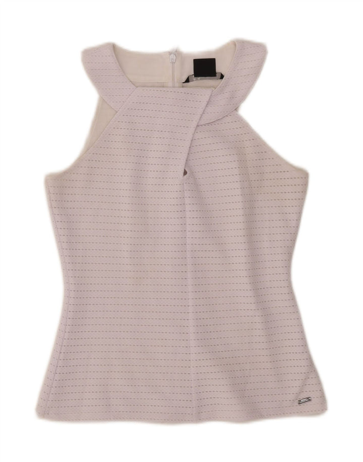 ARMANI EXCHANGE Womens Sleeveless Blouse Top UK 10 Small Purple Polyester Vintage Armani Exchange and Second-Hand Armani Exchange from Messina Hembry 