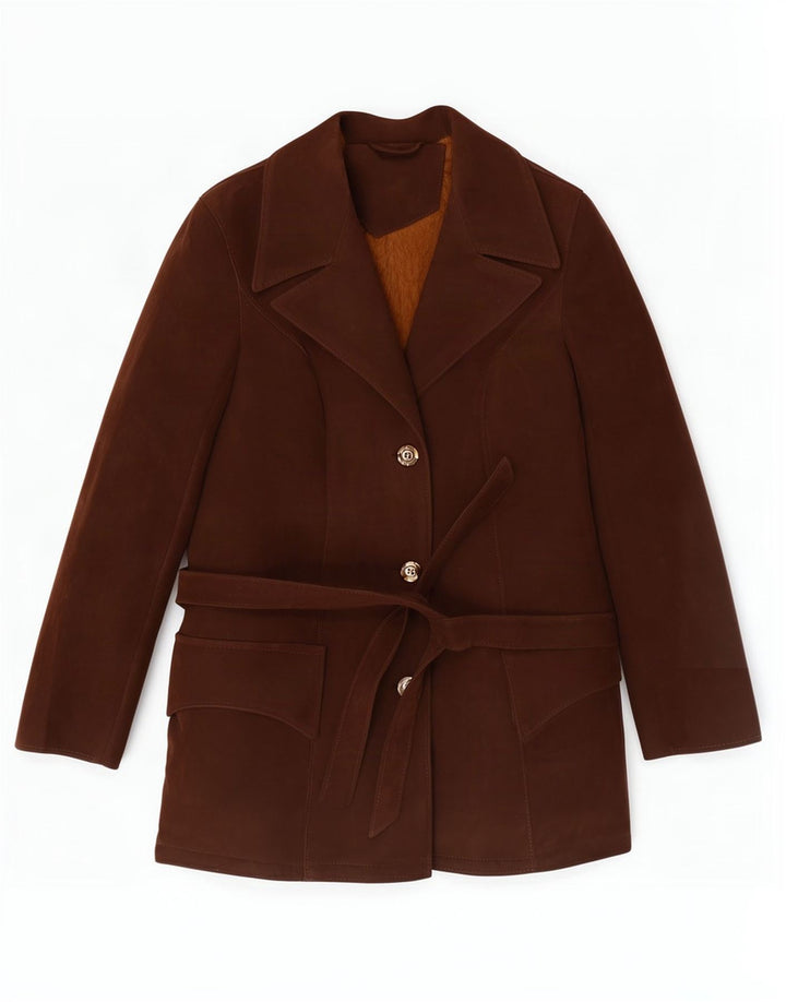 Vintage Γυναικείο Suede Jacket UK 14 Medium Brown