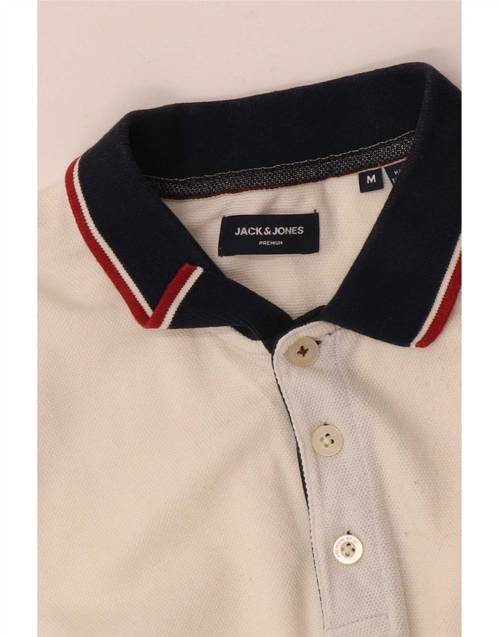 Ανδρικό μπλουζάκι πόλο Jack & Jones, μεσαίο λευκό χρώμα
