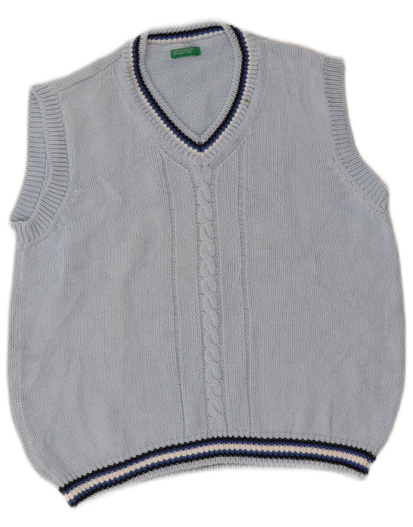 Benetton Boys Vest Tank Top 7-8 Years Blue ριγέ