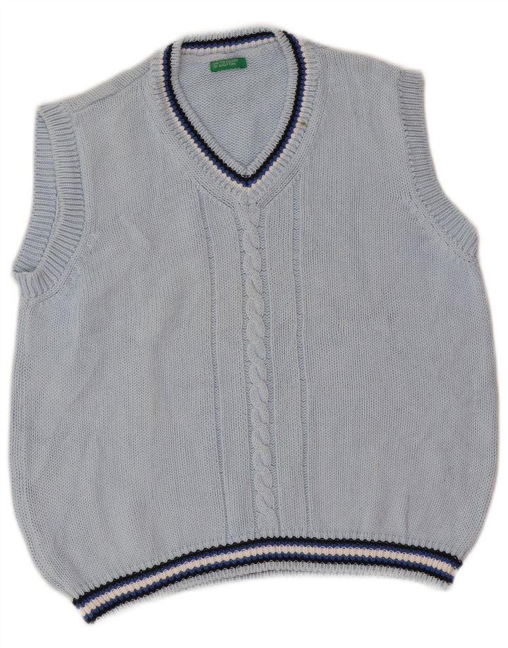 Benetton Boys Vest Tank Top 7-8 Years Blue ριγέ