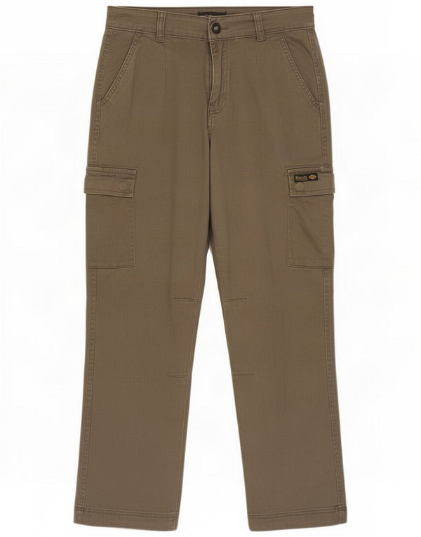 Bench Womens Straight Cargo Trousers UK 12 Medium W28 L28 Khaki Cotton