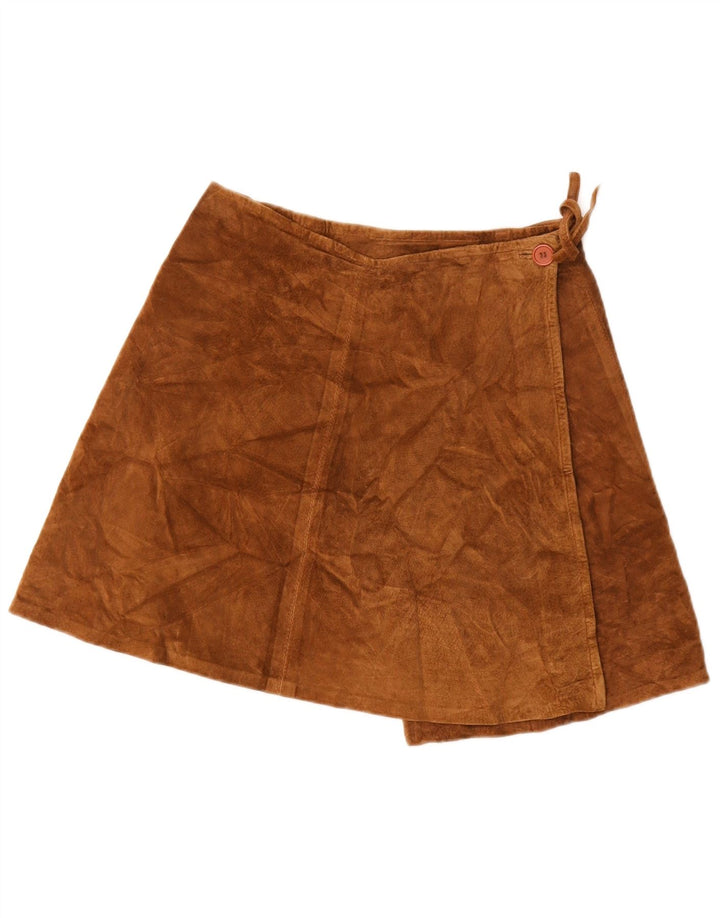Vintage Γυναικεία Suede Wrap Φούστα IT 46 Large W32 Καφέ