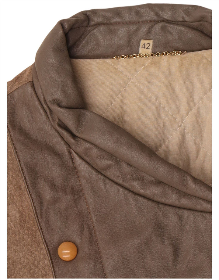Vintage Γυναικείο Suede Bomber Jacket IT 42 Medium Brown