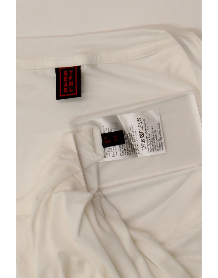 Stefanel Γυναικείο Γιλέκο Τοπ UK 14 Medium White Lyocell