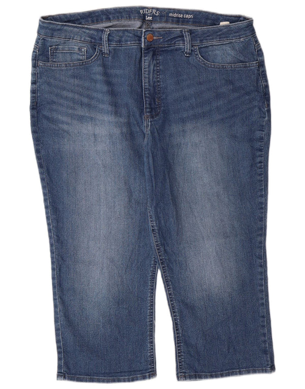 Lee Γυναικείο ψηλόμεσο Capri Jeans US 18 2XL W40 L20 Μπλε βαμβακερό