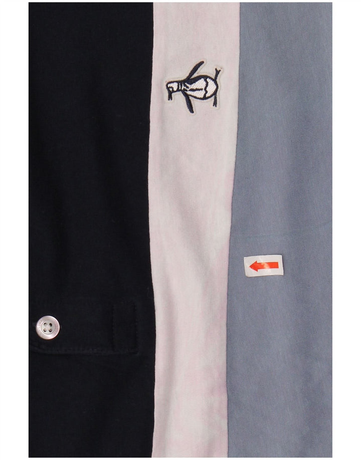 Ανδρικό μπλουζάκι πόλο PENGUIN XL Navy Blue ριγέ βαμβακερό