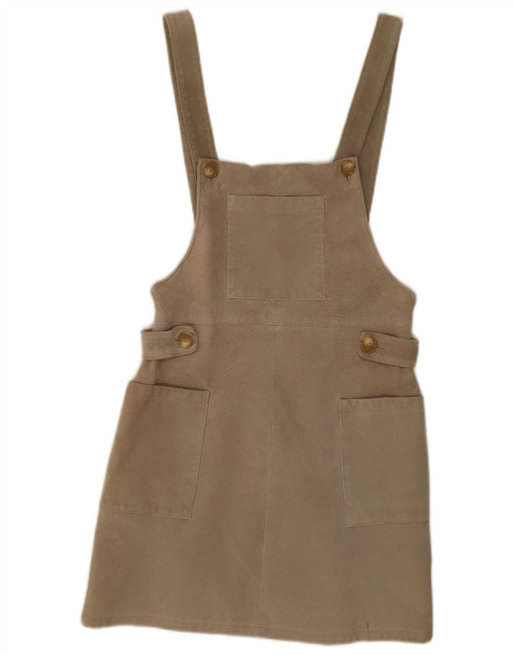 Vintage Γυναικεία Suede Φούστα Pinafore W28 Medium Beige