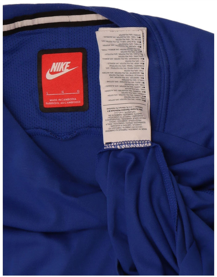 Ανδρικό T-Shirt Nike Top Large Blue Colourblock Πολυεστέρας