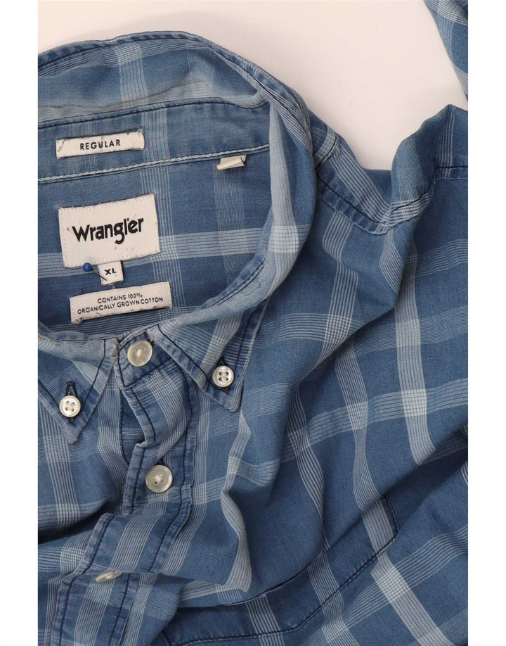 Ανδρικό πουκάμισο Wrangler Regular Fit XL Μπλε βαμβακερό