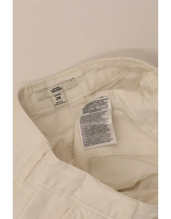 Vans Γυναικείο ίσιο παντελόνι Cargo W25 L27 Λευκό βαμβακερό