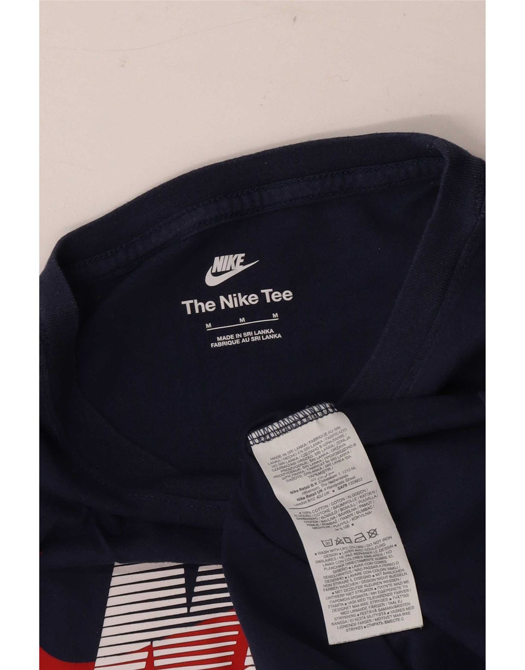 Ανδρικό γραφικό μπλουζάκι Nike, μεσαίο βαμβακερό μπλε ναυτικό