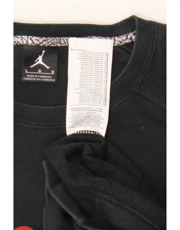 Ανδρικό γραφικό φούτερ Jordan Jumper μεγάλο μαύρο βαμβακερό