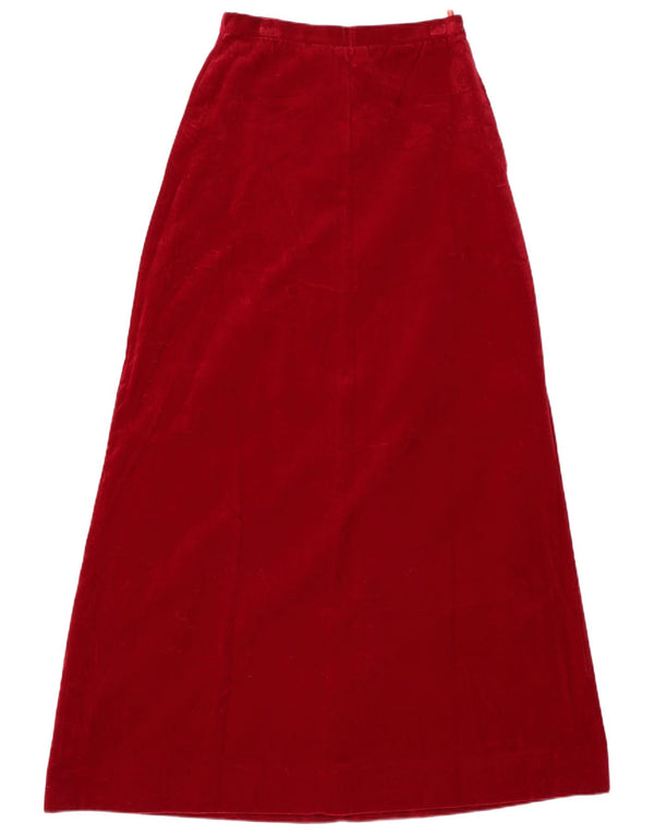 Vintage Γυναικεία Velvet Maxi Φούστα W26 Small Burgundy