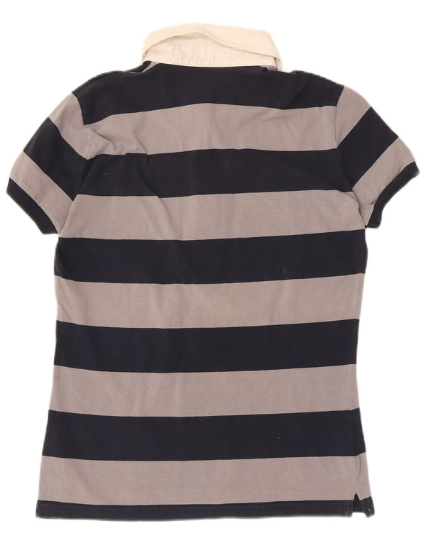 Henry Cottons γυναικείο μπλουζάκι πόλο IT 48 XL Γκρι ριγέ βαμβακερό