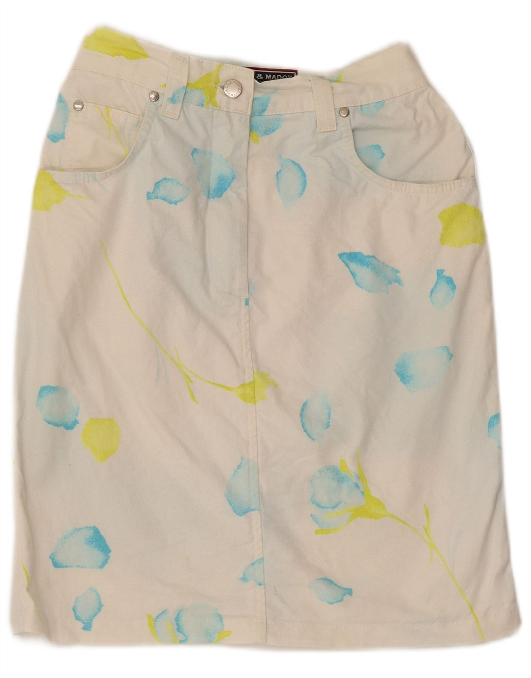 Γυναικεία Τζιν Φούστα FORT & MADOX W26 Small Off White Floral