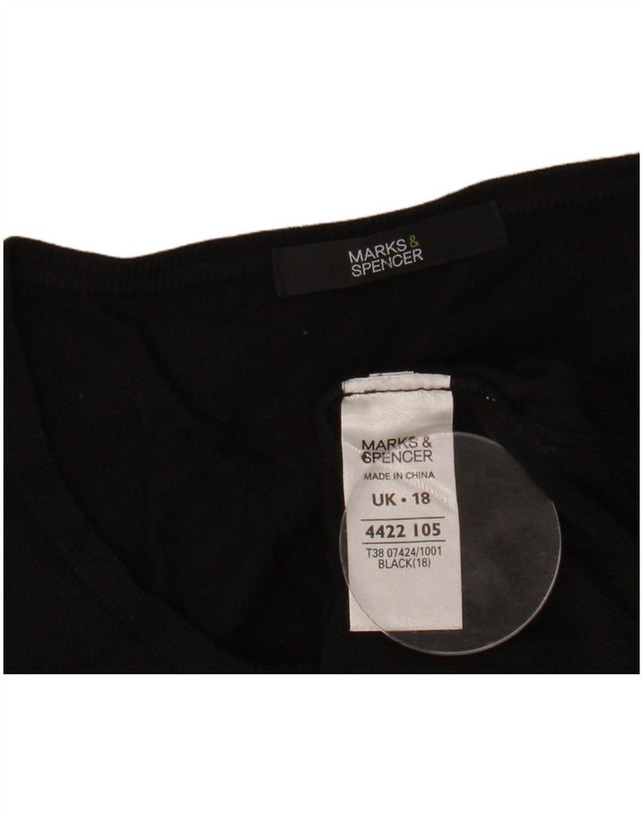 MARKS & SPENCER Γυναικείο πουλόβερ με λαιμόκοψη μεγάλου μεγέθους UK 18 XL μαύρο