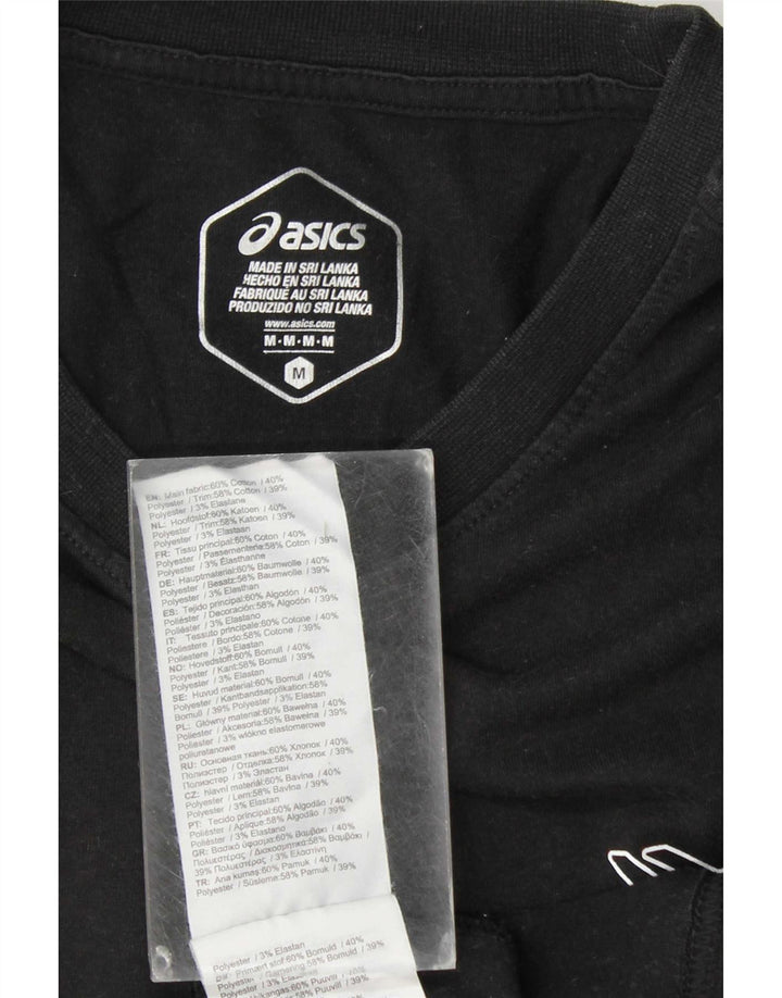 Ανδρικό γραφικό μπλουζάκι Asics Top Μεσαίο μαύρο βαμβακερό