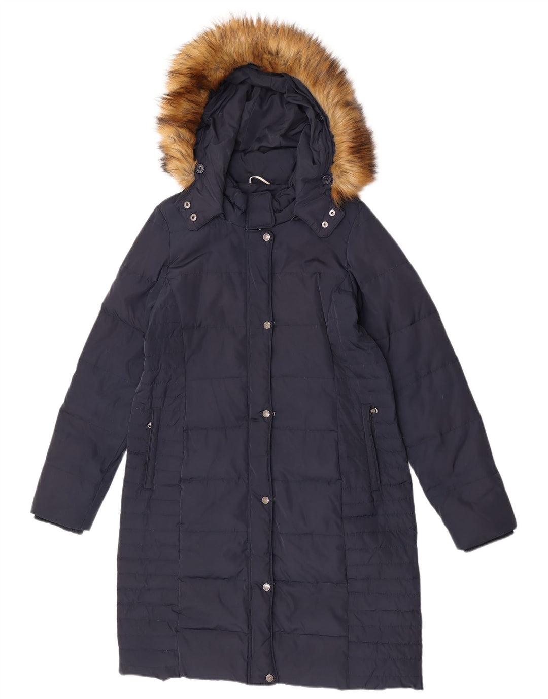 Crew Clothing Γυναικείο παλτό με κουκούλα UK 12 Medium Navy Blue Polyester