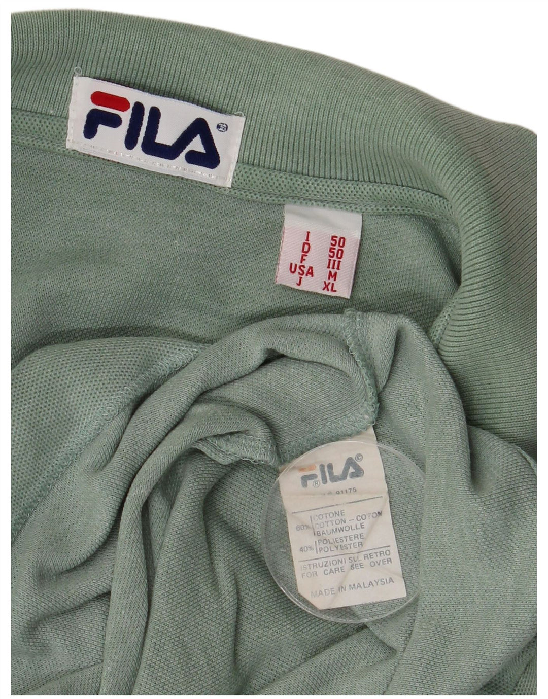 Ανδρικό πουκάμισο πόλο Fila, μεσαίο πράσινο βαμβακερό