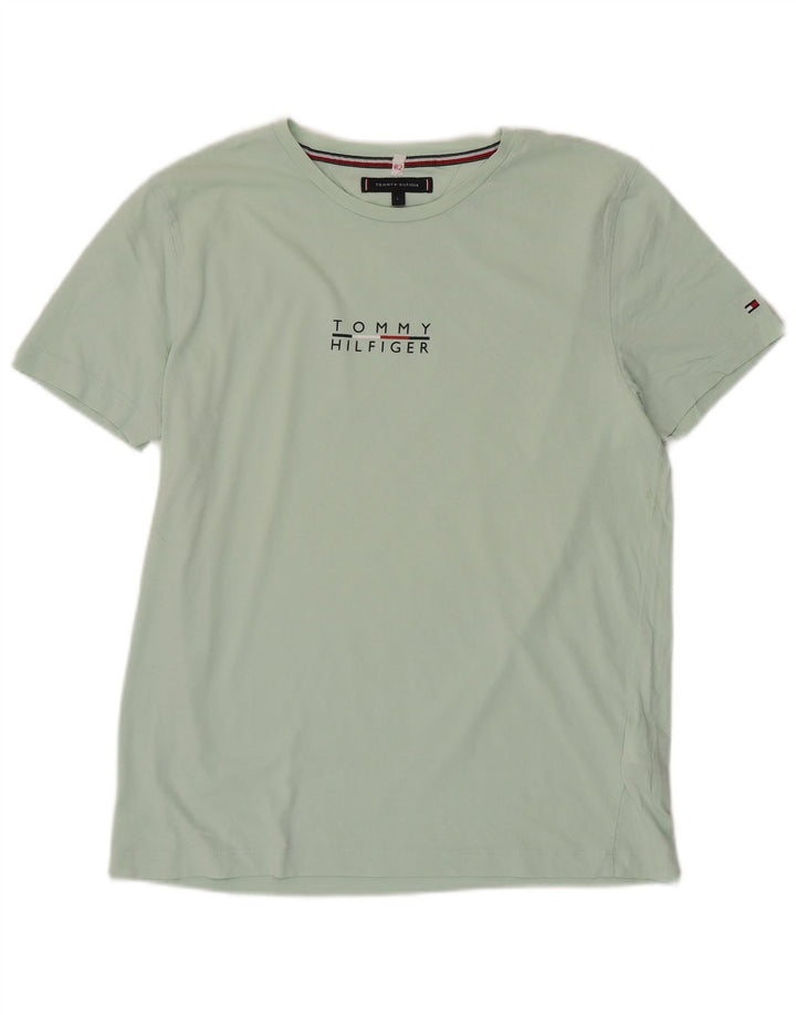 Γυναικείο γραφικό μπλουζάκι TOMMY HILFIGER Top UK 16 μεγάλο πράσινο βαμβακερό