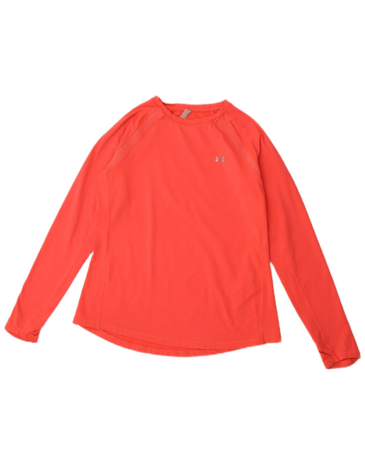 UNDER ARMOUR Womens Top Long Sleeve UK 14 Large Red Polyester