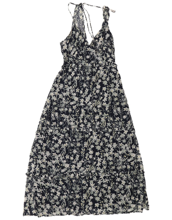 Superdry γυναικείο αμάνικο μάξι φόρεμα UK 10 Small Navy Blue Floral Bohemian