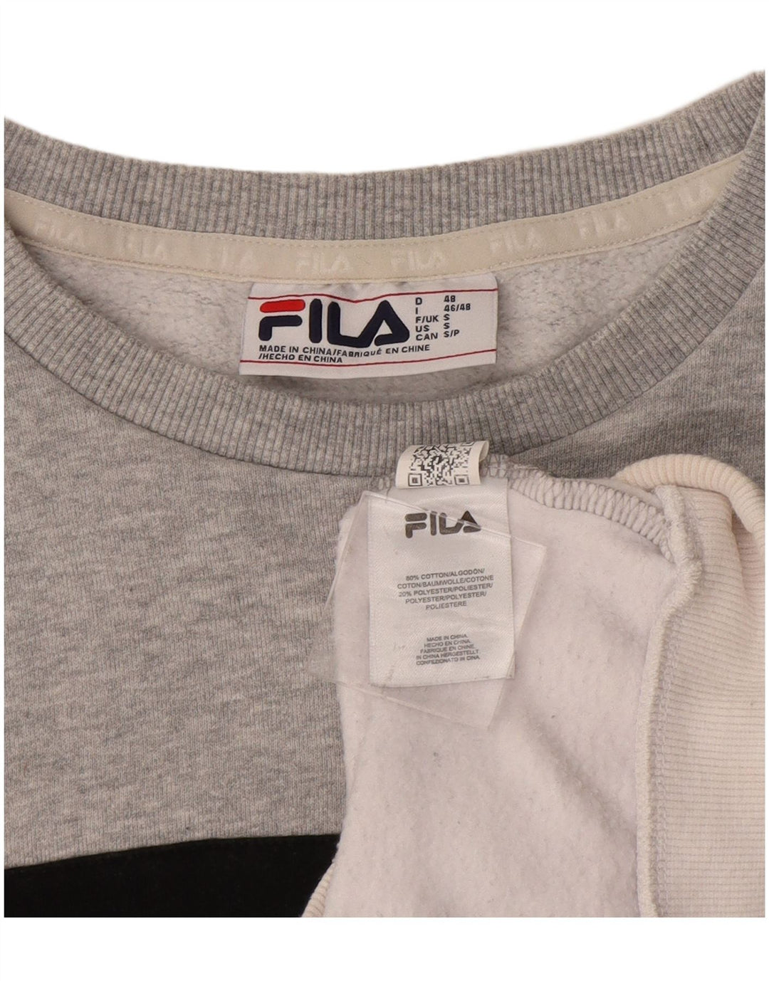 Ανδρικό γραφικό φούτερ Fila Jumper Μικρό γκρι χρώμα, βαμβακερό