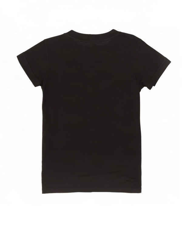 Γυναικείο γραφικό T-Shirt Adidas Top UK 10 Small μαύρο βαμβακερό