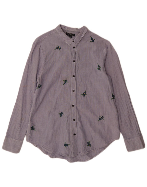 Γυναικείο πουκάμισο Topshop UK 10 Small Blue Pinstripe Cotton
