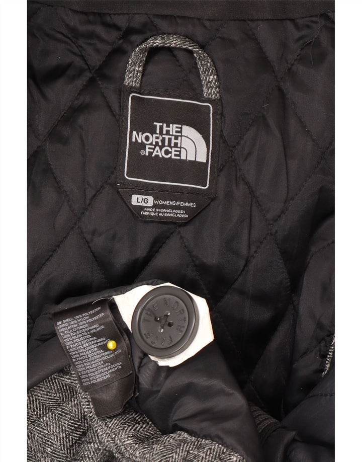 The North Face Γυναικείο Bomber Jacket με κουκούλα UK 16 Large Grey Ψαροκόκκαλο