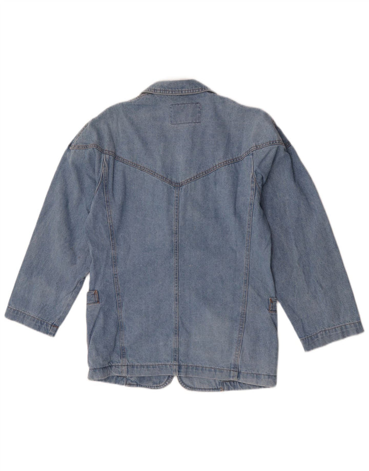 POP 84 Γυναικείο τζιν σακάκι 2 κουμπιών UK 10 Small Blue