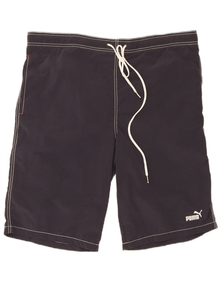 PUMA Mens Graphic Swimming Shorts XL  Black Polyamide