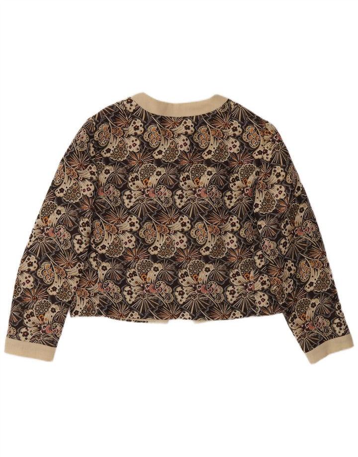 Vintage Γυναικείο μπουφάν Bolero UK 14 Μεσαίο Καφέ Floral