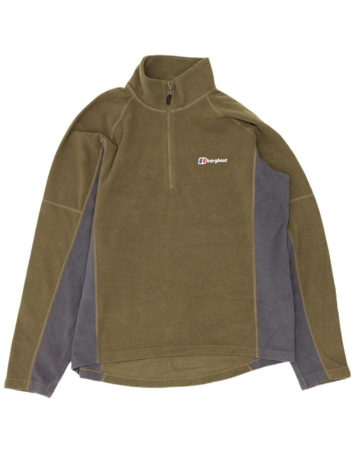 Berghaus Ανδρικό φερμουάρ με λαιμόκοψη Fleece Jumper Medium Khaki Colourblock Πολυεστέρας