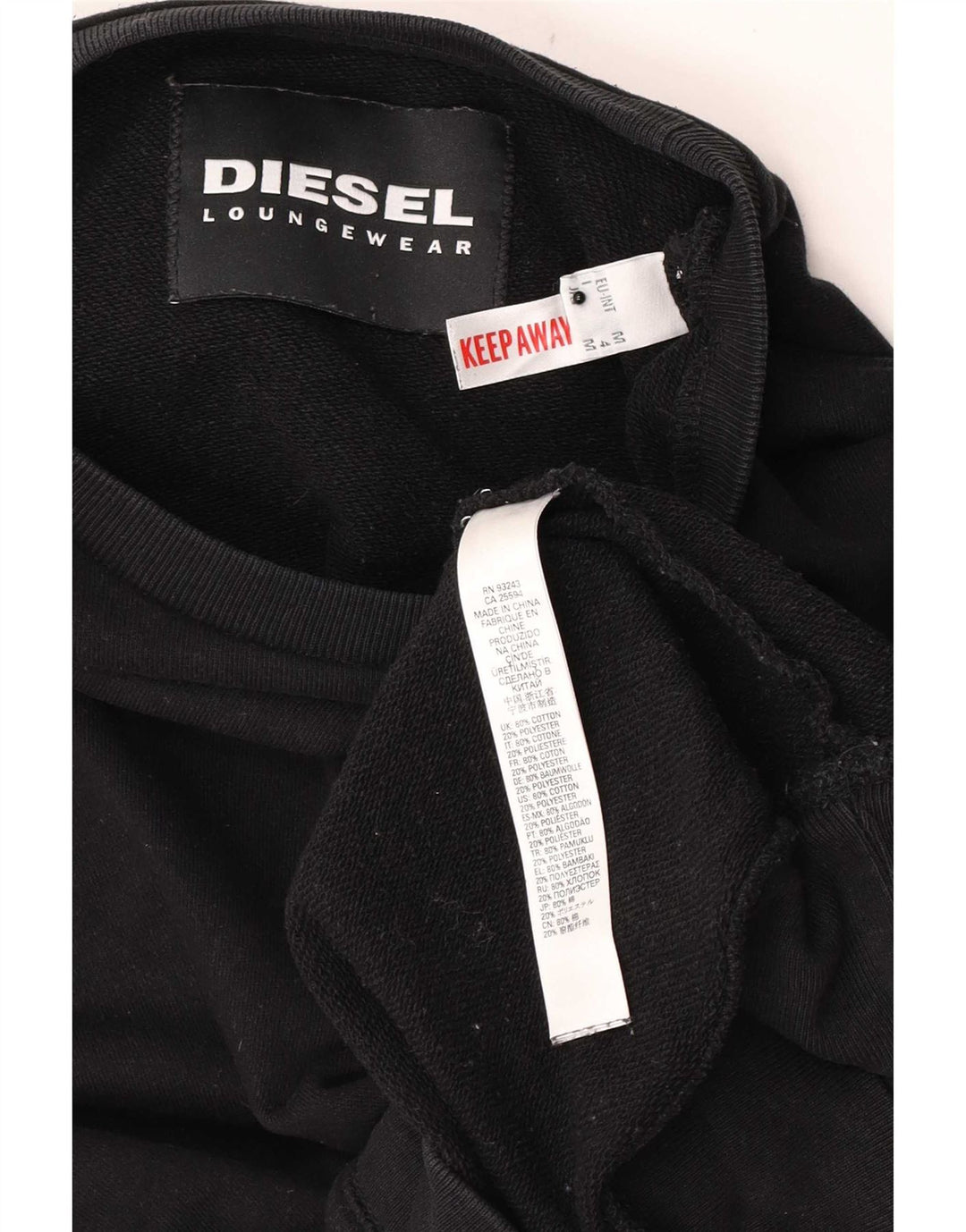 Diesel Γυναικείο Γραφικό Φούτερ Jumper UK 14 Μεσαίο μαύρο βαμβακερό