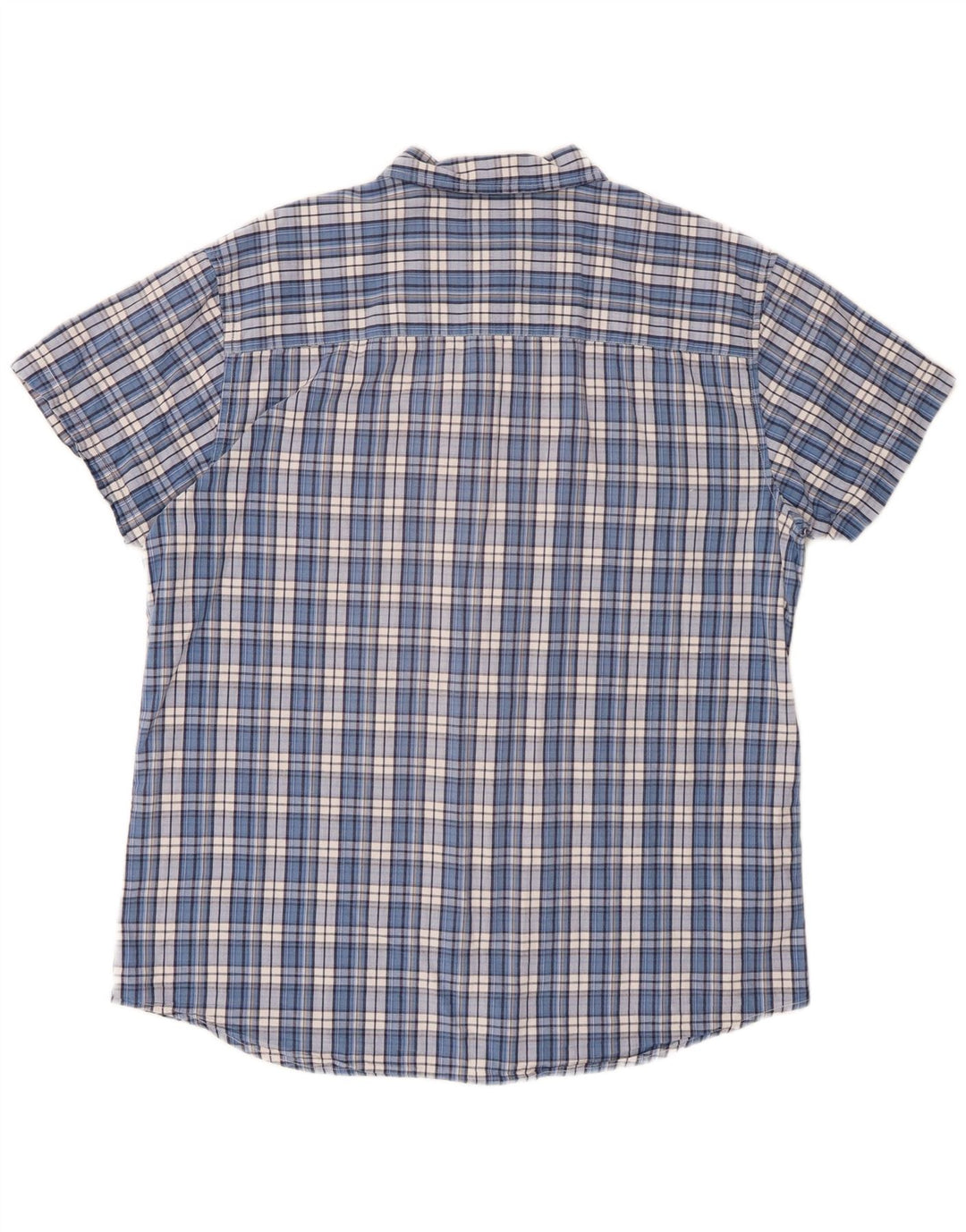 Ανδρικό κοντομάνικο πουκάμισο με κανονική εφαρμογή XL μπλε τσεκ