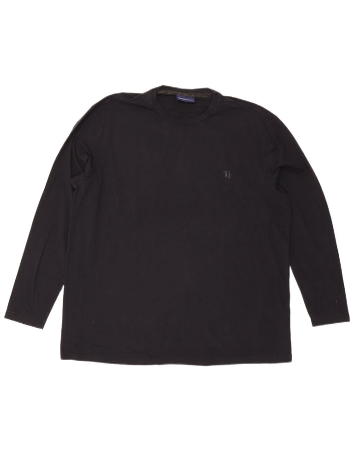 TRUSSARDI JEANS Ανδρικό τοπ μακρυμάνικο 2XL μαύρο βαμβακερό